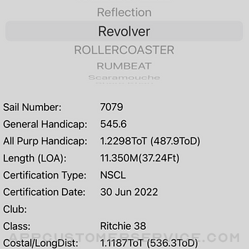 ORC Yacht Certificate Data iphone image 2