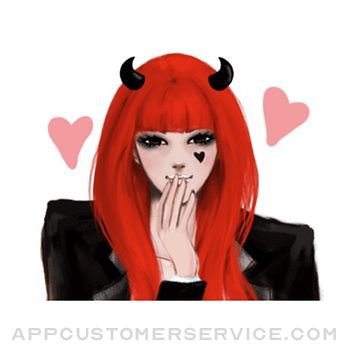 Reddevil Girl Animated Sticker Customer Service
